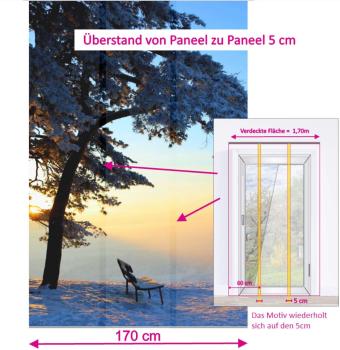 Preview: Flächenvorhang Ländleblick  3er Set, Schiebegardine, Schiebegardinen, blickdicht, Flächenvorhang blickdicht, Schiebevorhang,